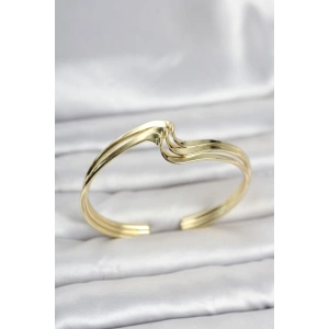 Zikzak Model Gold Renk Pirinç Kadın Bileklik TJ-BB8554