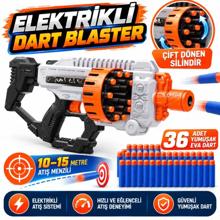 Elektrikli Dart Atan Tüfek 1 Adet Eğlenceli Oyun