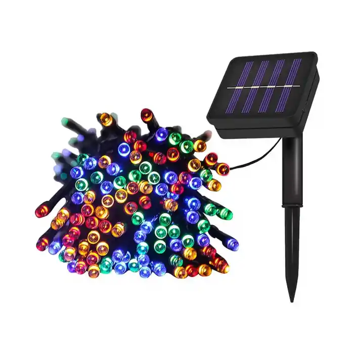 Solar 100 Led RGB Işık 12 Metre Bahçe Dekorasyonu