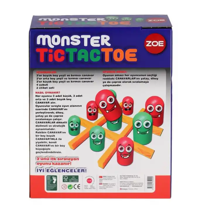 Zoe Tic Tac Toe Oyun Seti 1 Adet Eğlenceli Aktivite