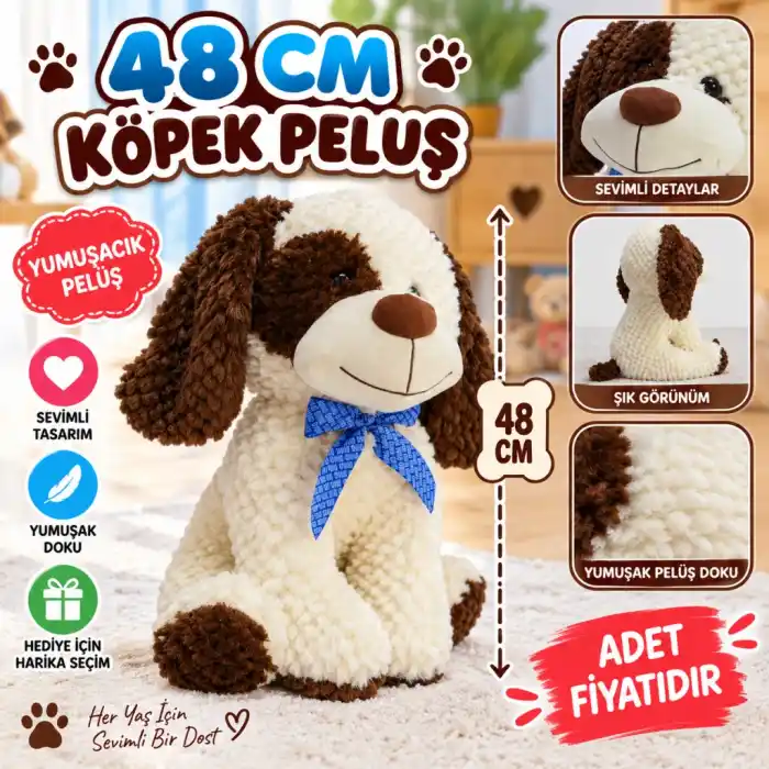 Sevimli 48 cm Peluş Köpek Oyuncak