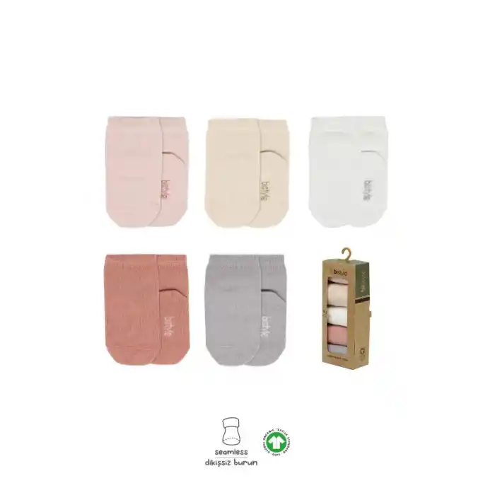 Penye Soket Çorap 5li Kutulu Pudra Renk