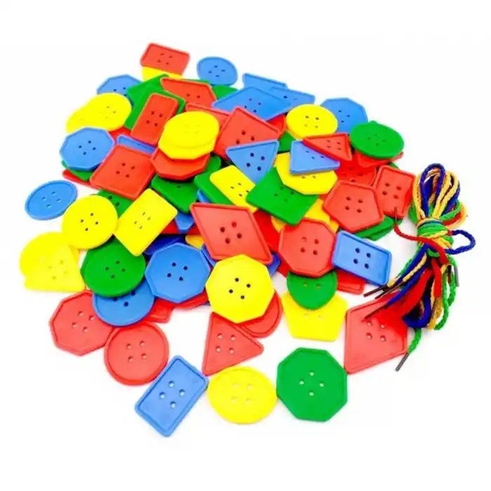 Geometrik Şekiller İpli 10lu Set Eğlenceli Oyun