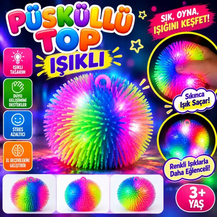 Şık Püsküllü Top Işıklı 1 Adet Dekoratif