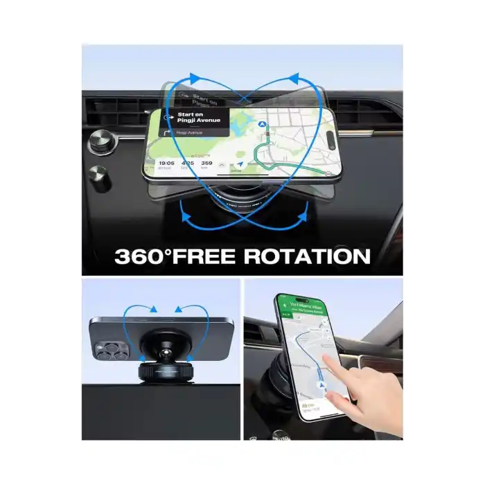 Ergonomik 360° Dönüşlü Şık Tasarım Manyetik Telefon Tutucu