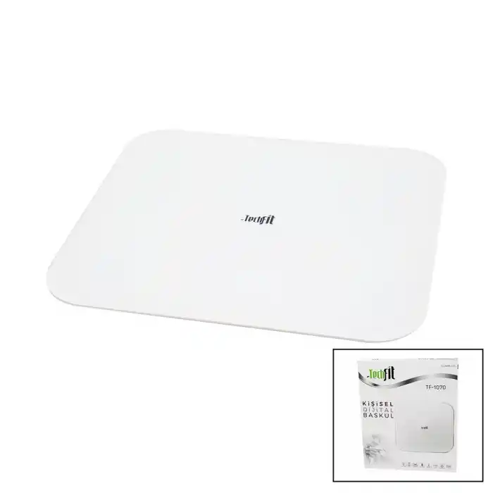 TCX GİZLİ EKRAN -SOFT BEYAZ CAM ZEMİN  DİJİTAL BASKÜL TERAZİ 180KG SENSÖR -LED EKRAN -ODA℃ TF-1070
