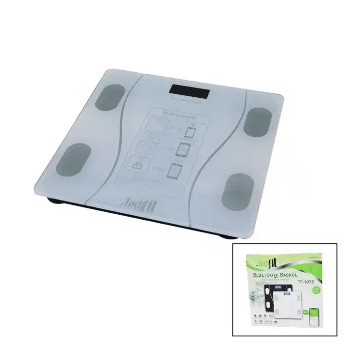 TCX Bluetooth Vücut Analizli Dijital Baskül Terazi 180kg/50g Yağ -su -kas Oran -bmı -oda ℃ Tf-1075