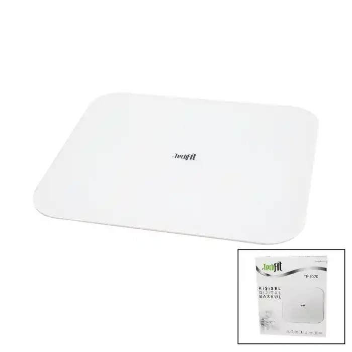 TCX Gizli Ekran -soft Beyaz Cam Zemin Dijital Baskül Terazi 180kg Sensör -led Ekran -oda℃ Tf-1070