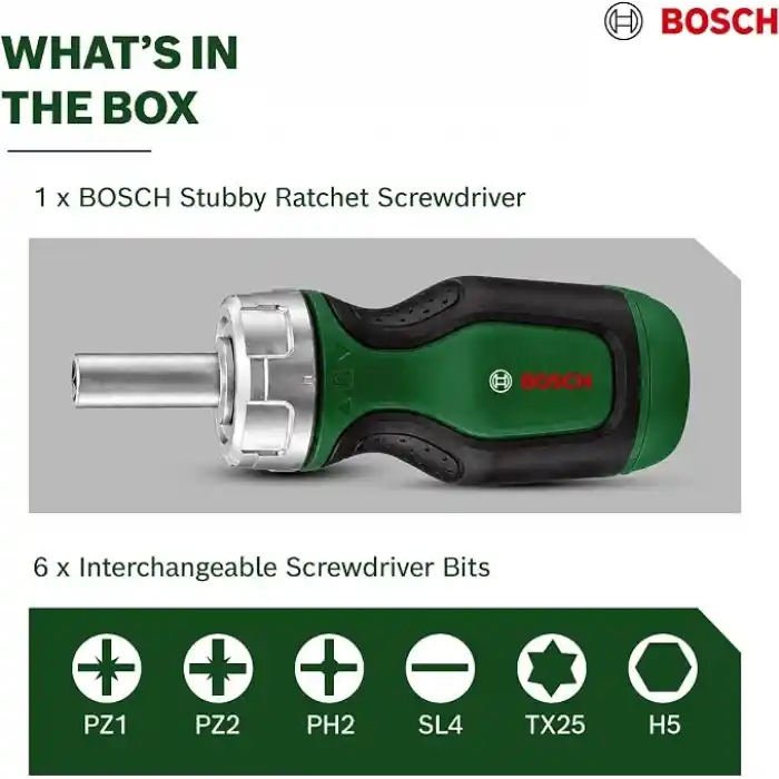 Bosch 1600A027PK Cırcırlı 6 Parça Tornavida