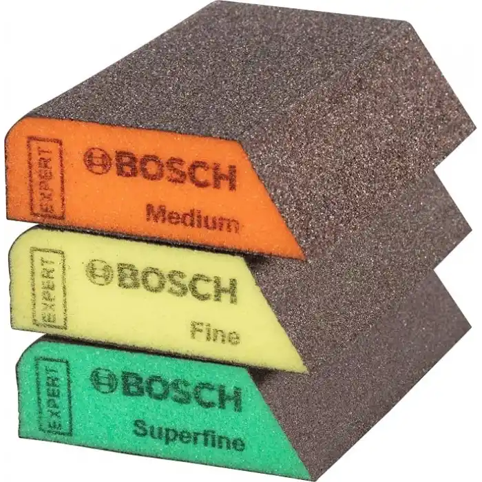 Bosch 3 x Expert S470 Kombi Zımpara Süngerleri (Ahşap Üzerine Boya için, Yumuşak Ahşap, Ø 69 x 97 x 26 mm, Orta/İnce/Süper İnce, Profesyonel Aksesuar El Zımparalama)