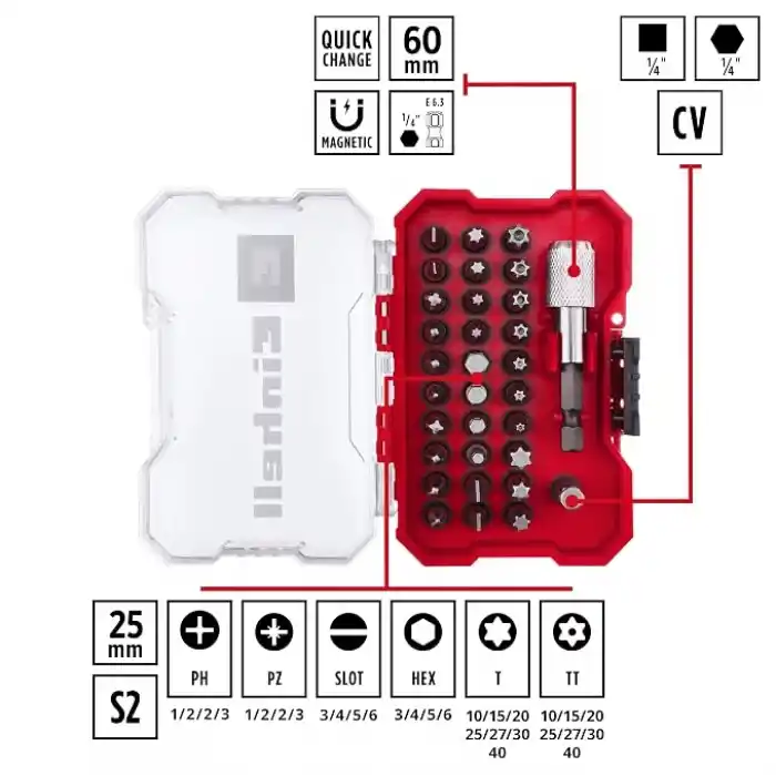 Einhell Orijinal XS-CASE 32 Parça Bit Ucu Set 49118693