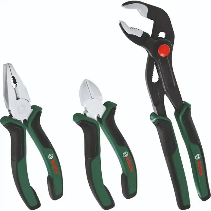 Bosch Home and Garden Pense Seti 3 Parça Premium (Pense, Yan Keski, Boru Anahtarı)