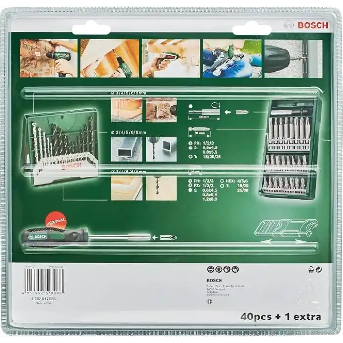 Bosch - X-Line 15 Parça Delme & 25 Parça Vidalama Ucu Seti + Tornavida