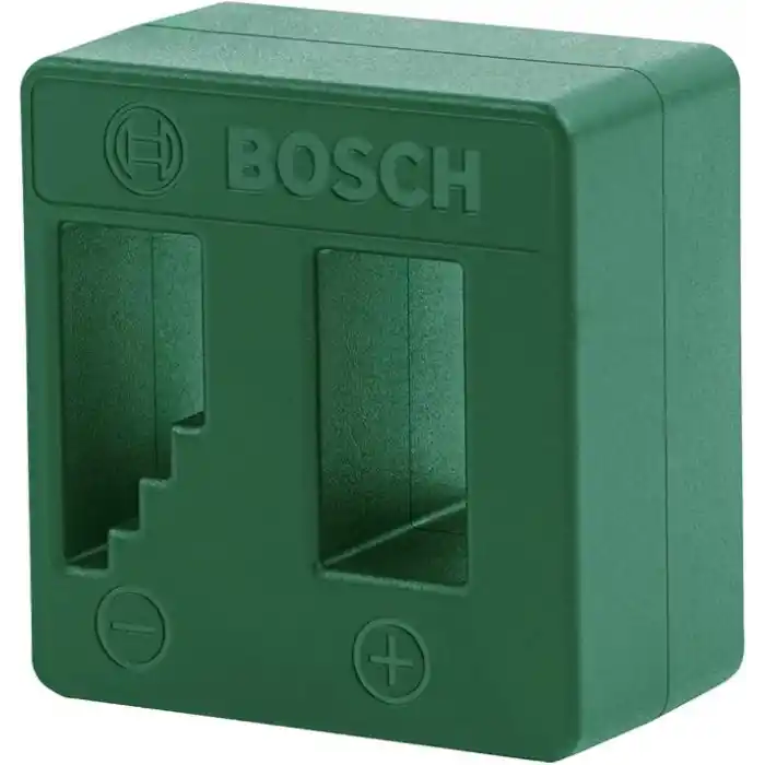 Bosch Mıknatıslayıcı/mıknatıslanma giderici (daha verimli çalışma için tornavida ve uçların mıknatıslanması/manyetizasyonu için aksesuar; 2 ferrit mıknatıs; manyetik alan kalınlığı min. 90 mT)