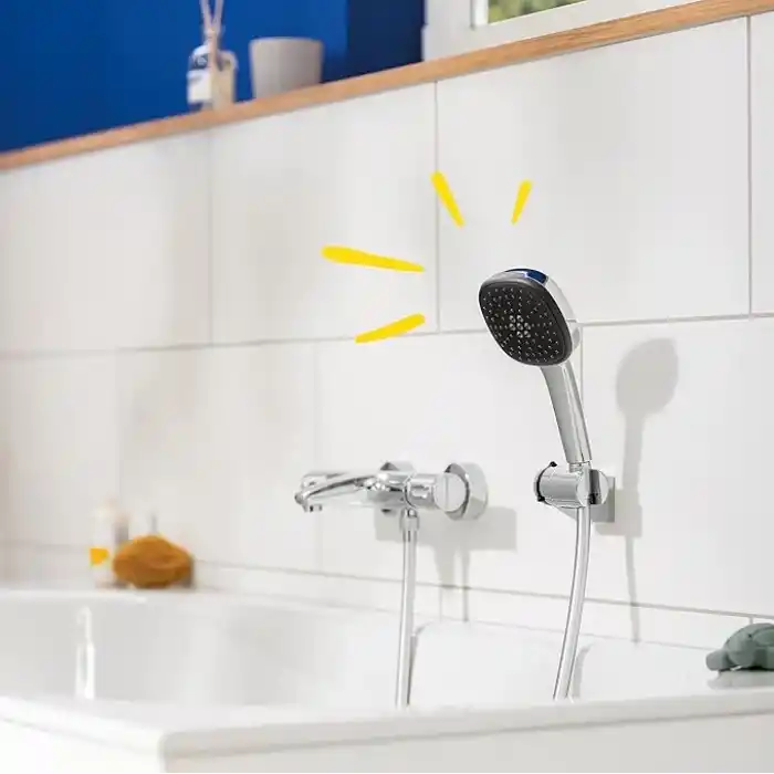 GROHE Vitalio Comfort 110 El Duşu, 2 Akışlı (Yağmur & Jet), SmartSwitch, 110mm Kare Duş Başlığı, Düşmeye Dayanıklı Silikon Halka, Kireç Önleyici Sistem, Krom, 26397001
