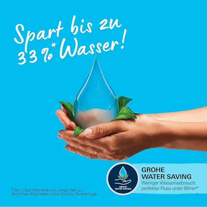 GROHE Vitalio Comfort 110 El Duşu, 2 Akışlı (Yağmur & Jet), SmartSwitch, 110mm Kare Duş Başlığı, Düşmeye Dayanıklı Silikon Halka, Kireç Önleyici Sistem, Krom, 26397001