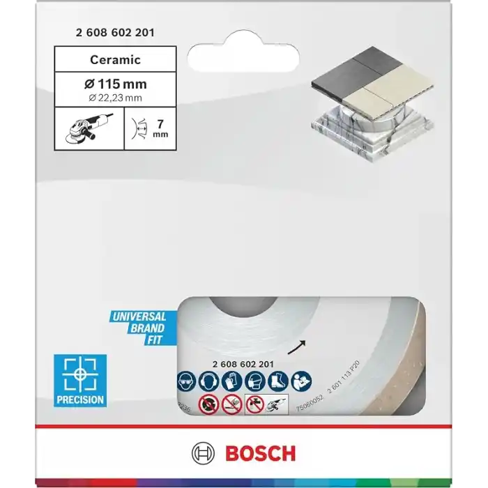 Bosch Professional Accessories Elmas Kesme ve Delme Aksesuarları, Disk, Gri, 115x22.23x1.6x7 mm, 1 Adet