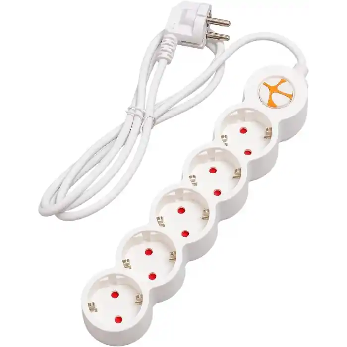 Tunçmatik Powerstrip 5 / Beşli Anahtarlı Grup Priz 5Mt