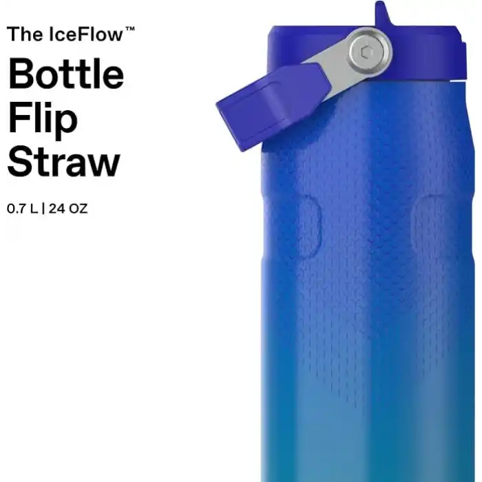 STANLEY IceFlow™ Aerolight™ Flip Straw 2.0 Pipetli Termos Su Şişesi 0.7 Litre - Pacific Hypergrip | Paslanmaz Çelik