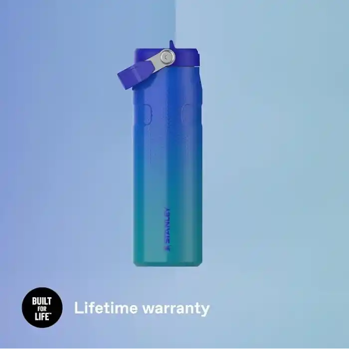 STANLEY IceFlow™ Aerolight™ Flip Straw 2.0 Pipetli Termos Su Şişesi 0.7 Litre - Pacific Hypergrip | Paslanmaz Çelik