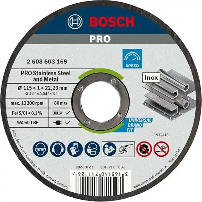 Bosch Professional Kesme Diski Düz Standart Inox Rapido için, 2608603254