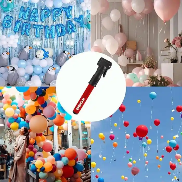 KOBB KB2203 87 PSI Bisiklet Lastik Şişirme Taşınabilir Mini El Pompası ve Bisiklet Montaj Aparatı, Kırmızı/Siyah