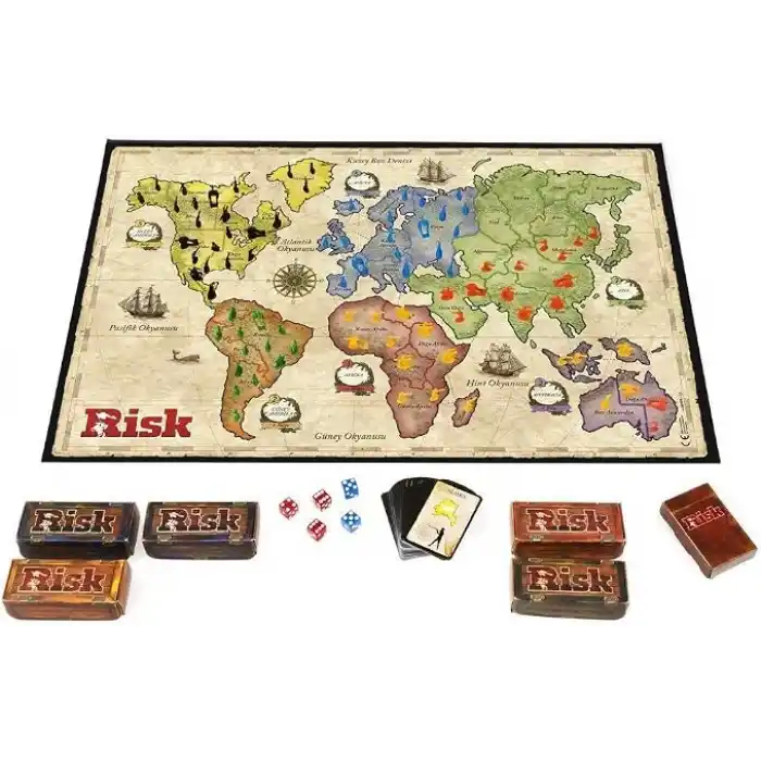 Risk Kutu Oyunu | 2-5 Oyuncu İçin Strateji Oyunu | Gençler, Yetişkinler ve Aileler İçin Strateji Masa Oyunu | Fetih ve Dünya Hakimiyeti Temalı Oyun | 10 Yaş ve Üzeri | Türkçe Versiyon