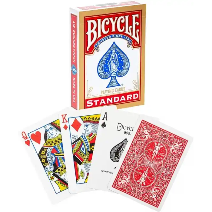 Bicycle Rider Back International Standard Endeks, Poker Boyu, 1 Deste, Kırmızı veya Mavi