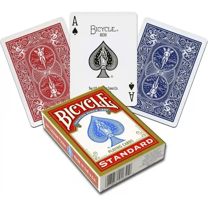 Bicycle Rider Back International Standard Endeks, Poker Boyu, 1 Deste, Kırmızı veya Mavi