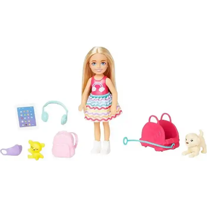 Barbie® Seyahatte Chelsea Bebek ve Aksesuarları
