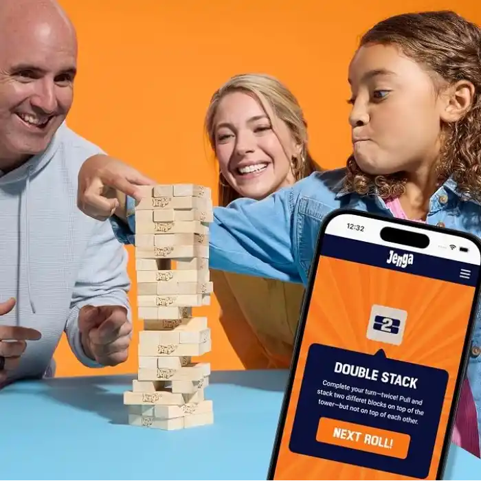 Hasbro Resmi Jenga Oyunu (2025) | Ücretsiz Web Uygulaması ile Daha Fazla Oyun Seçeneği (Zorunlu Değildir) | Ahşap Blok Denge ve Kule Dizme Oyunu | 6 Yaş ve Üzeri | 1+ Oyuncu