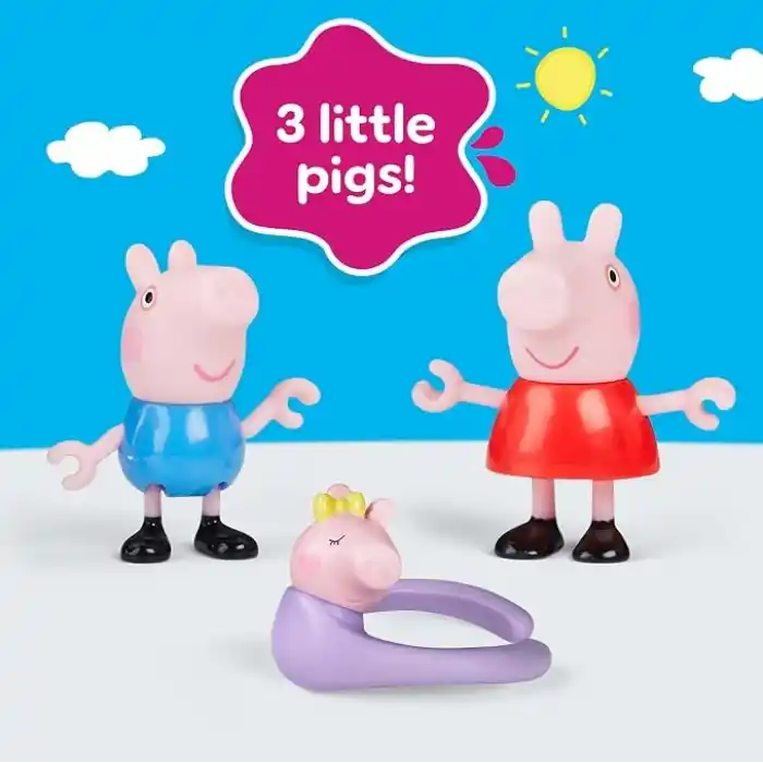 Peppa Pig Peppanın 5 Kişilik Ailesi ve Bebek Evie | El Ele Tutuşabilen Hareketli Figürler | 3 Yaş ve Üzeri Kız ve Erkek Çocuklar İçin Okul Öncesi Oyuncak