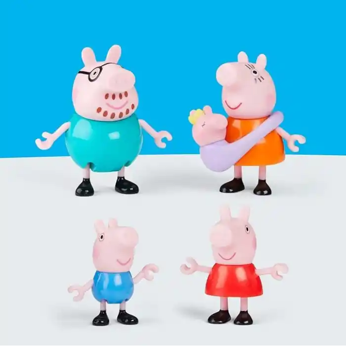 Peppa Pig Peppanın 5 Kişilik Ailesi ve Bebek Evie | El Ele Tutuşabilen Hareketli Figürler | 3 Yaş ve Üzeri Kız ve Erkek Çocuklar İçin Okul Öncesi Oyuncak