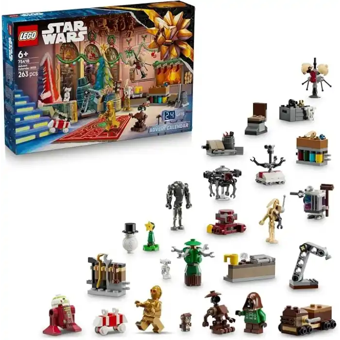 LEGO Star Wars 2025 Yılbaşı Takvimi 75418 – 6 Yaş ve Üzeri Çocuklar İçin Yaratıcı Yapım Seti, Yeni Yıla Geri Sayım İçin Eğlenceli Takvim ve Oyun Deneyimi, Koleksiyonluk Model (263 Parça)