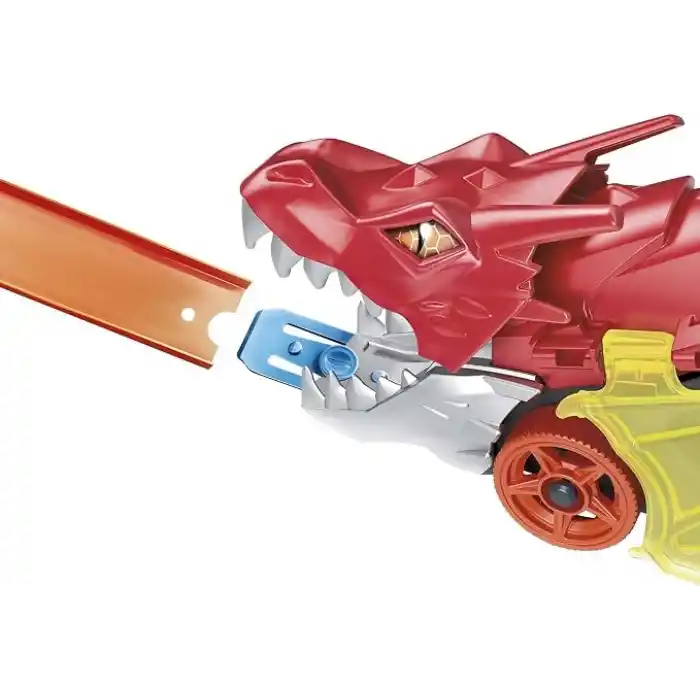 Hot Wheels fırlatıcı ve taşıyıcı ejderha Hot Wheels™ Şehri fırlatıcı ve taşıyıcı ejderha, ağzından araba püskürtür, 3 yaş ve üzeri çocuklar için hediye GTK42
