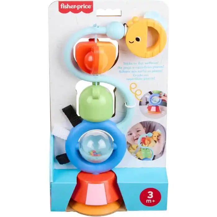 3 ay ve üzeri bebekler için Fisher-Price duyusal gelişime yardımcı sesli ve vantuzlu mama sandalyesi oyuncağı, JHB46
