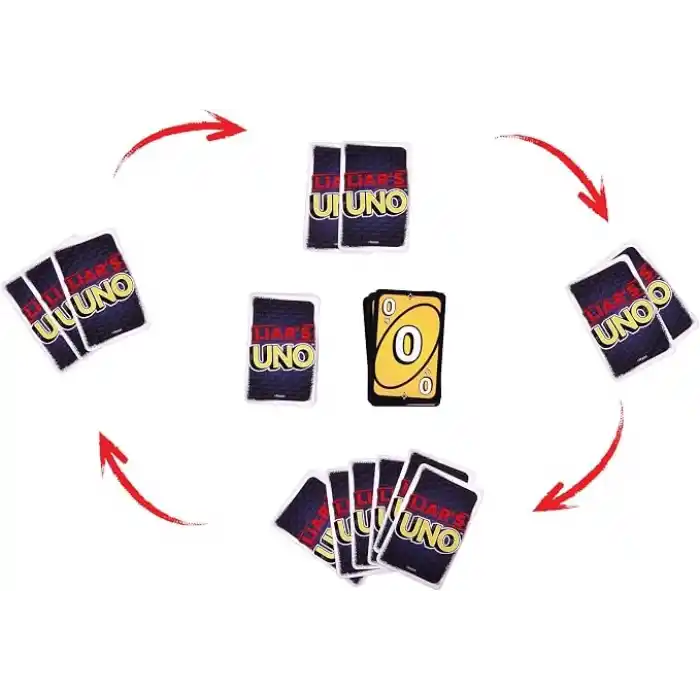 Blöf yaparak diğer oyuncuları kandırabileceğiniz yetişkinlere, çocuklara, ailelere, partilere, oyun gecelerine ve eğlenceli seyahatlere yönelik Mattel Games UNO Liars kart oyunu, JLH43