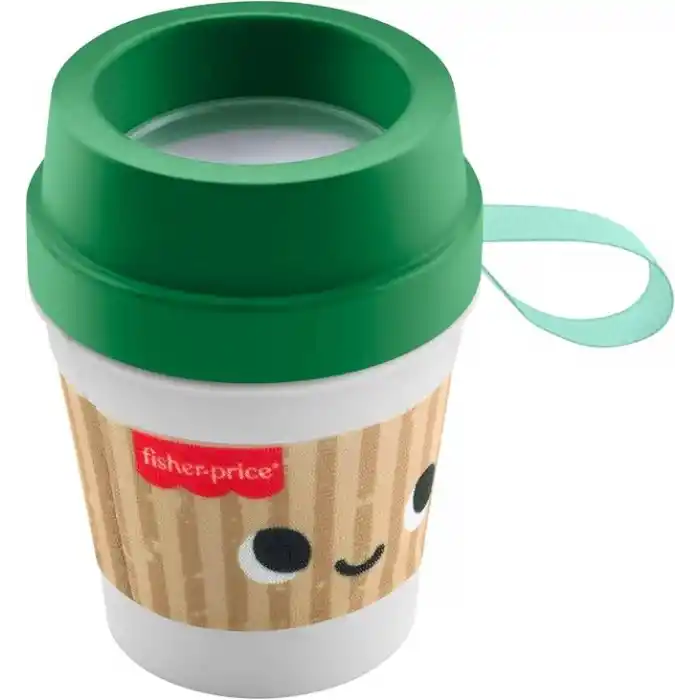 Fisher-Price Keyifli Aktiviteler Kahve Keyfi Dişlik, BPA içermeyen çıngıraklı yenidoğan oyuncağı, 3 ay ve üzeri bebekler için duyusal gelişimi destekleyen oyunlar, JMF08