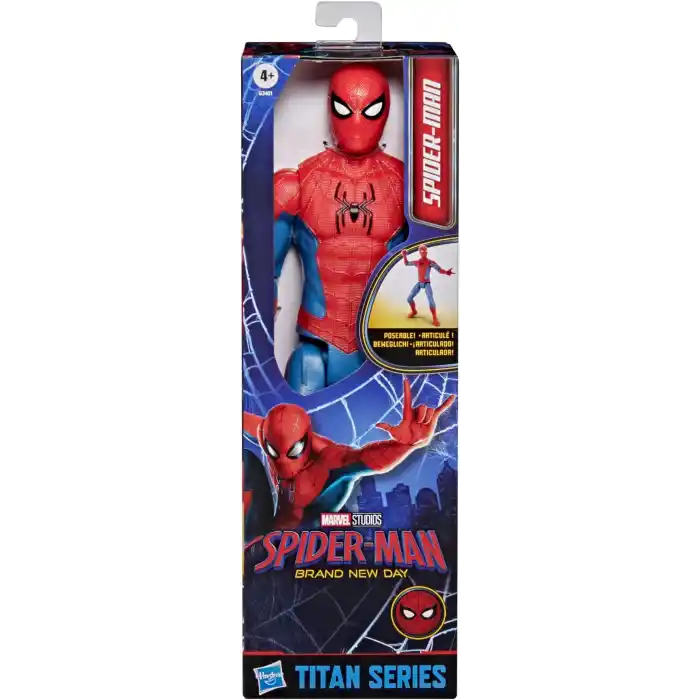 Marvel Spider-Man: Yepyeni Bir Gün Titan Serisi Aksiyon Figürü, 4 Yaş ve Üzeri Çocuklar için 29,2 cm Süper Kahraman Oyuncakları