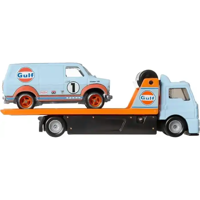 Hot Wheels Premium Collector sergilenmeye uygun setler, 3 adet 1:64 ölçekli araba ve 1 adet 1:64 ölçekli Team Transport araç, Metal/Metal şasi ve Real Riders tekerlekler, JHW43
