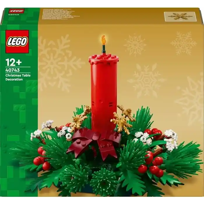 LEGO Yılbaşı Masa Süsü 40743 – 12 Yaş Üzeri Çocuklar için Kırmızı Mum, Orman Meyveleri, Altın Yıldızlar ve Yeşil Yapraklar İçeren Yılbaşı Temalı Yaratıcı Koleksiyonluk Oyuncak Yapım Seti (433 Parça)