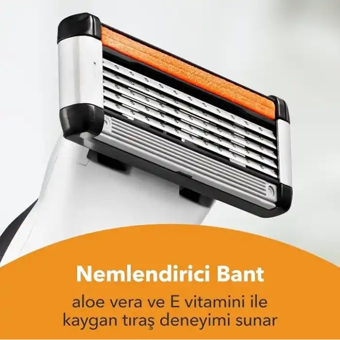BIC Hybrid 5 Flex 4lü Yedek Tıraş Bıçağı Kartuşu (5 Bıçak), 5 Nano Teknolojik Titanyum Bıçak, E Vitamini ile Zenginleştirilmiş Geniş Kayganlaştırıcı Bant