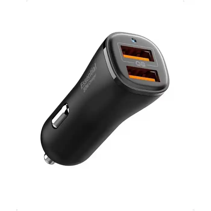 Spigen 30W USB-A 2 Port Araç içi Hızlı Şarj Aleti 18W + 12W Akım Korumalı Güç Adaptörü Çakmaklık iPhone & Android & iPad Type-C PD EV302 - ACP08700
