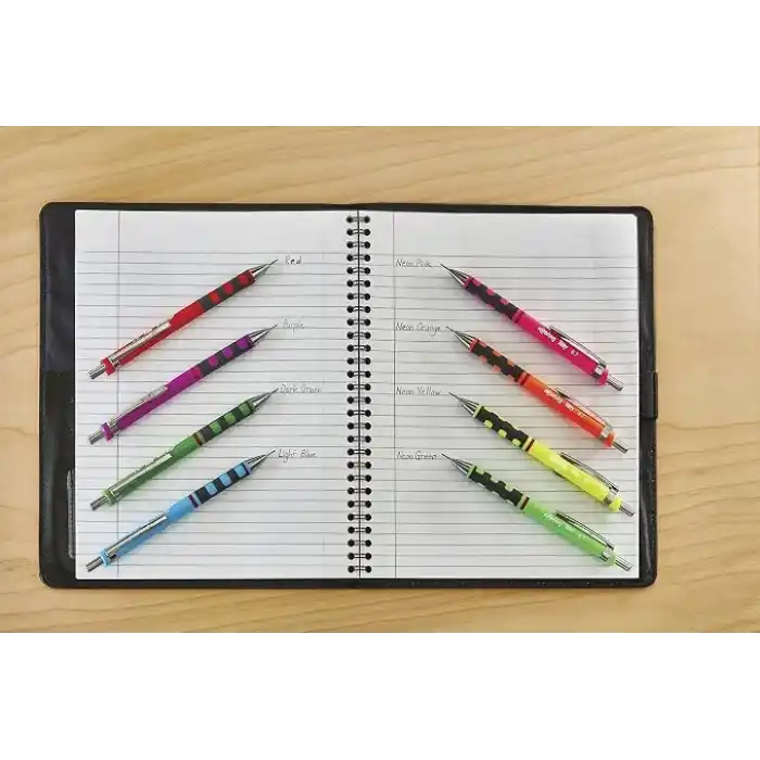 rOtring Tikky Mekanik Kurşun Kalem, Uç ve Silgi Seti, 0,7 mm Kalem, 2B Uç, Orta Boy Silgi, Kırmızı, 3lü Set
