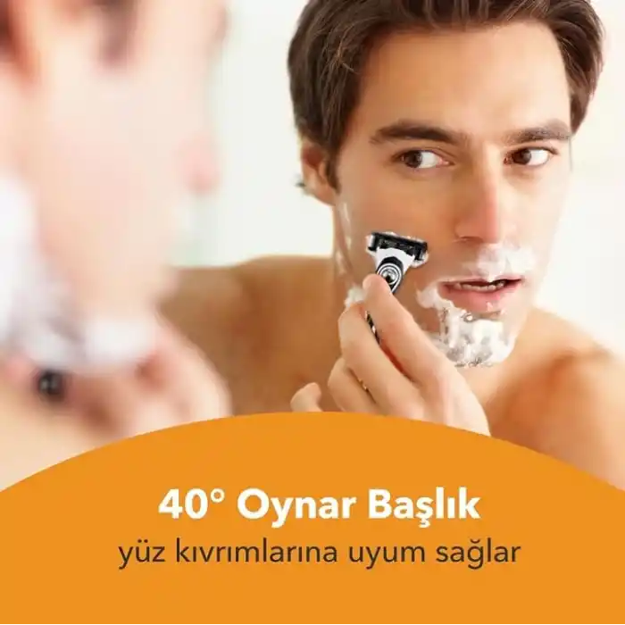 BIC Hybrid 5 Flex Erkek Tıraş Bıçağı 1 Sap ve 2 Yedek Başlık (5 Bıçak), 5 Nano Teknolojik Titanyum Bıçak, E Vitamini ile Zenginleştirilmiş Geniş Kayganlaştırıcı Bant