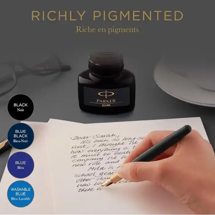 Parker Quink Dolma Kalem Şişe Mürekkebi, 57 Ml, Mavi-Siyah