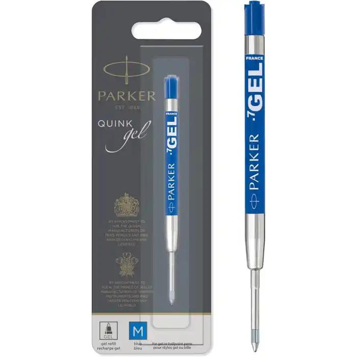 Parker 1950346 Jel Tükenmez Kalem Yedeği, Orta Kalınlıkta Uç, Mavi, gri