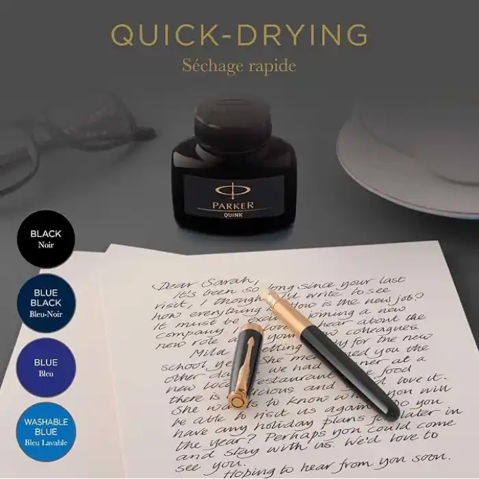 Parker Quink Dolma Kalem Şişe Mürekkebi, 57 Ml, Mavi-Siyah