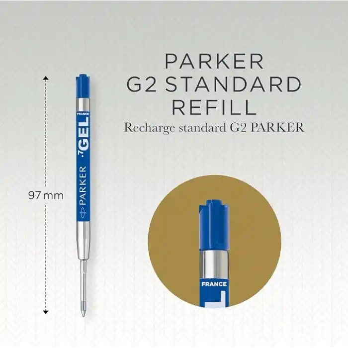 Parker 1950346 Jel Tükenmez Kalem Yedeği, Orta Kalınlıkta Uç, Mavi, gri