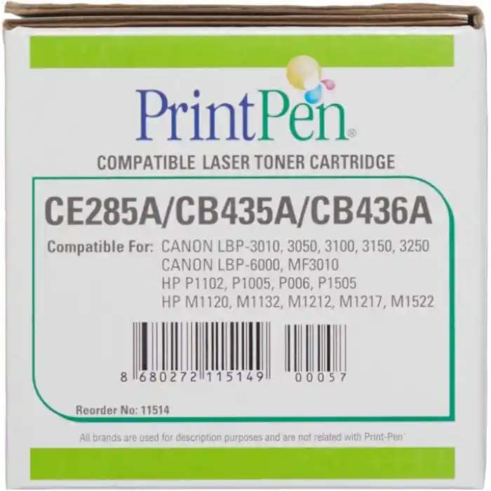 Printpen Ce285A,Cb435A,Cb436A & Can. Crg-712,713,725 Muadil Toner